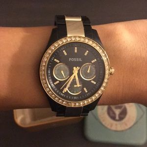 Black & Gold Fossil Watch